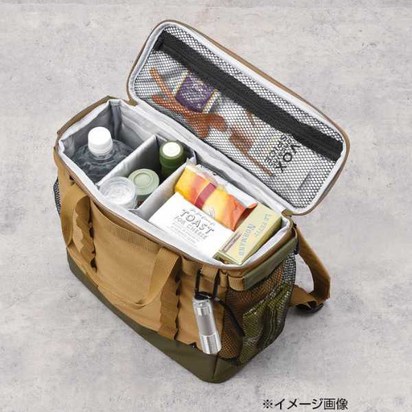 パーテーションバッグ L ベージュ 収納ボックス 仕切り付き 保冷バッグ トランクケース整理 アウトドア キャンプ 車載用 持ち運び ショルダーハーネス付き 折りたたみ セトクラフト