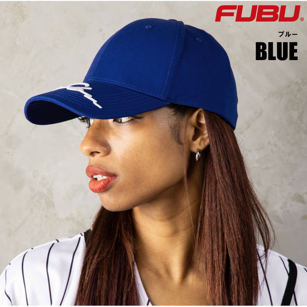 FUBU フブ キャップ 帽子 メンズ レディース fam-62902 ベースボールキャップ ローキャップ つば刺繍 スクリプトロゴ 刺繍 バイザー刺繍 6パネル アジャスター付 ストリート ヒップホップ ダンス カジュアル FREE 2026FW Karlas