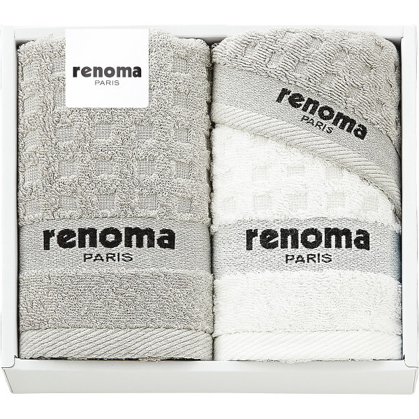 【直送】renoma レノマ フェイスタオル タオルハンカチ セット [26-7515-082] RE2630 綿100% ベトナム製 フェイスタオル2枚 タオルハンカチ1枚 贈り物 ギフト プレゼント 内祝い お返し