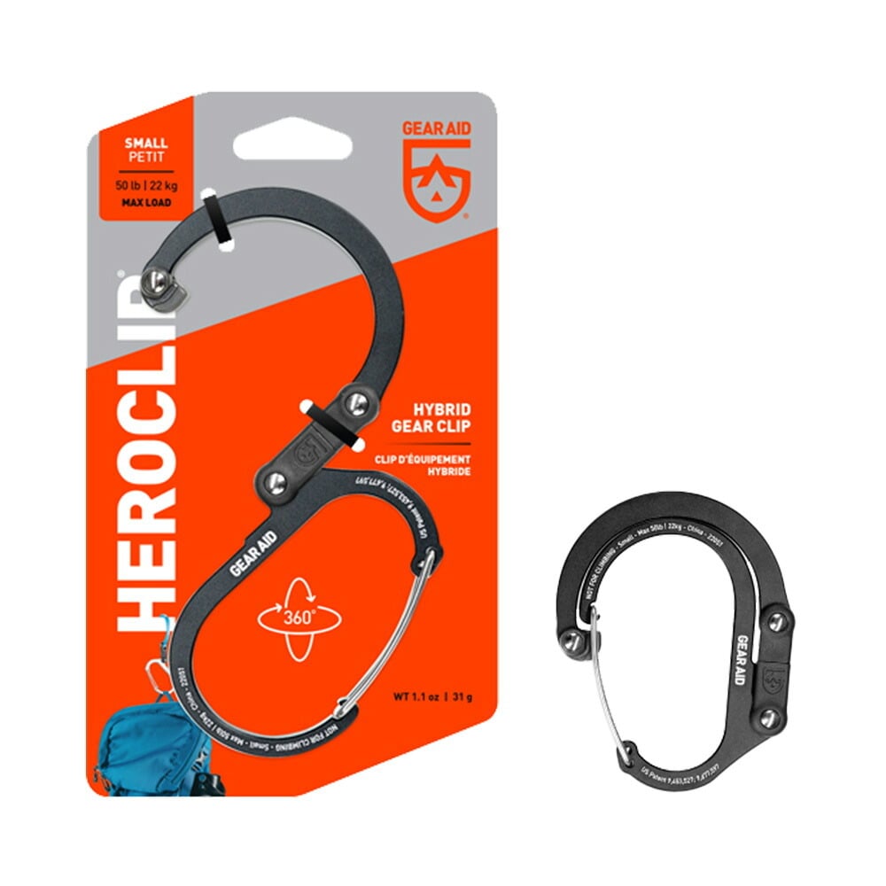 GEARAID ギアエイド ヒーロークリップ スモール HEROCLIP SMALL カラビナ フック バッグハンガー アウトドア 耐荷重22Kg 吊りフック S字フック 回転フック 回転 360度 キャンプ 登山 オフィス
