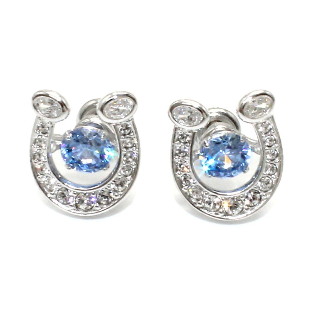 スワロフスキー swarovski ピアス Symbolica 5746563 シンボリカ 蹄鉄 馬蹄形 スタッドピアス アクセサリー レディース シルバー+ブルー 海外正規品