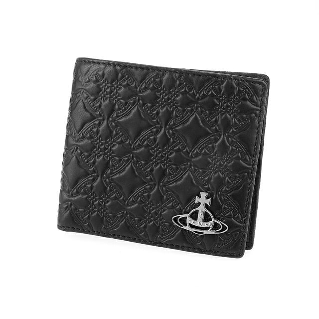 ヴィヴィアン ウエストウッド 二つ折り財布 二折財布 コンパクト メンズ ブランド Vivienne Westwood ロゴ 5115002PM L003E N403 BLACK ビビアン