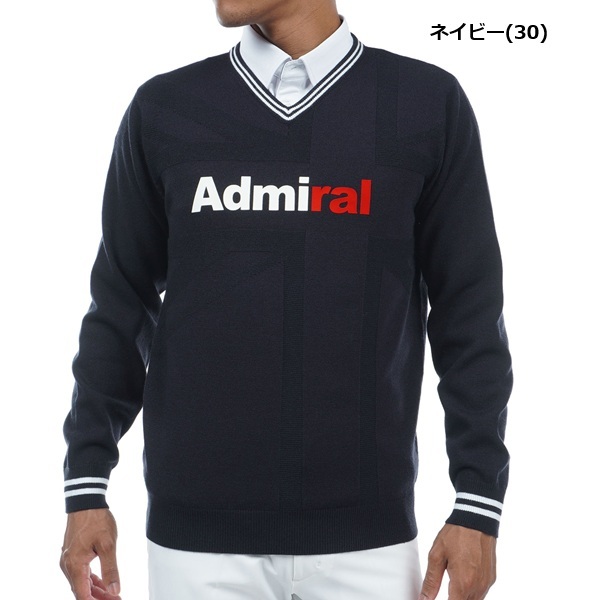 アドミラル ゴルフ メンズ UJジャカード　Vネックセーター ADMIRAL GOLF ADMA369 秋冬モデル お誕生日祝い お祝い 記念品 お父さん 父の日 彼氏 男性 30代 40代 50代 60代  還暦祝い 敬老の日 人気プレゼント プレゼント