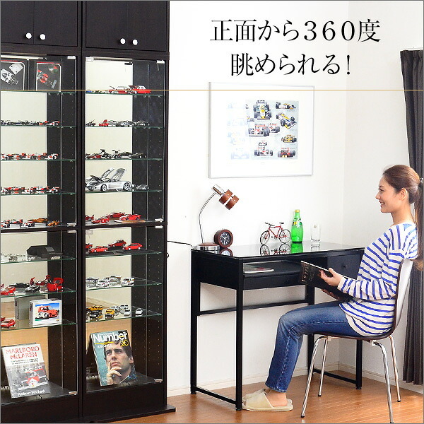 収納家具 ラック コレクション -Luke-ルーク 専用ミラー2枚セット ハイタイプ用/深型・浅型共通 CLR-485M--TU ホワイト 幅44×高80×厚0.3cm ホームテイスト コレクションケース ディスプレイケース ガラスケース ショーケース