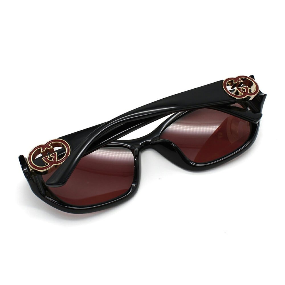 グッチ GUCCI サングラス アジアンフィット アイウェア UVカット スクエア GG1826SK-007 メンズ レディース ユニセックス ブラック+レッド 国内正規品