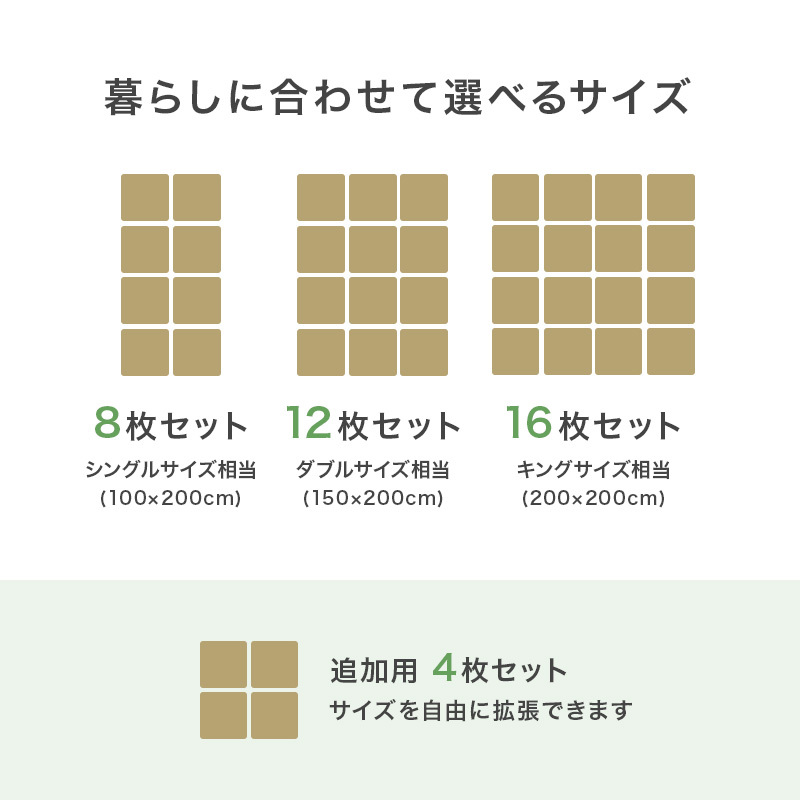 パレットベッド８枚組 (約)幅50×奥行50×高さ9cm ナチュラル 軽量で調湿性に優れた桐材を使用 パレット状のすのこ板を並べるだけの簡単設置で移動や模様替えも楽々 ライフスタイルが変わっても長く使用できます 対応機種をご確認ください 新生活