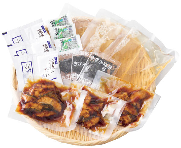 敬老の日 ギフト うなぎ 割烹 一愼 鰻 の ひつまぶし ｜鰻きざみ45g・吸い地（ダシ）120g・たれ10ml・山椒0.2g・おろしわさび2g・きざみのり0.5g各3袋｜敬老の日メッセージ付【お届け期間：9月19日～9月21日】 遅めの お中元 ※沖縄・北海道は配送不可