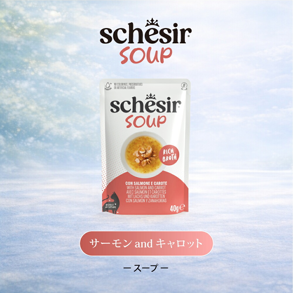 Schesir シシア スープ サーモンandキャロット キャットフード 40g×12個