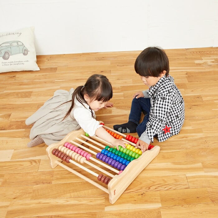 知育玩具 木製そろばん レインボーアバカス 10段のカラフルおもちゃ 3歳 木製 男の子 女の子