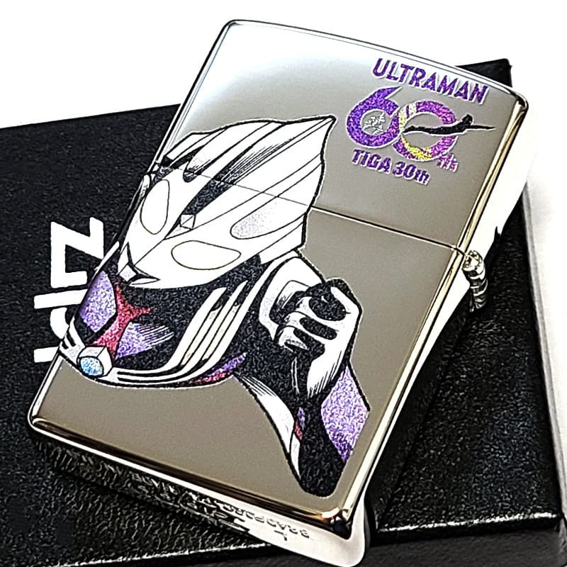 ZIPPO ライター ウルトラマンティガ 30周年記念 三面連続加工 かっこいい 円谷プロ ULTRAMAN ロゴ 特撮 キャラクター シルバー メンズ おしゃれ ギフト プレゼント