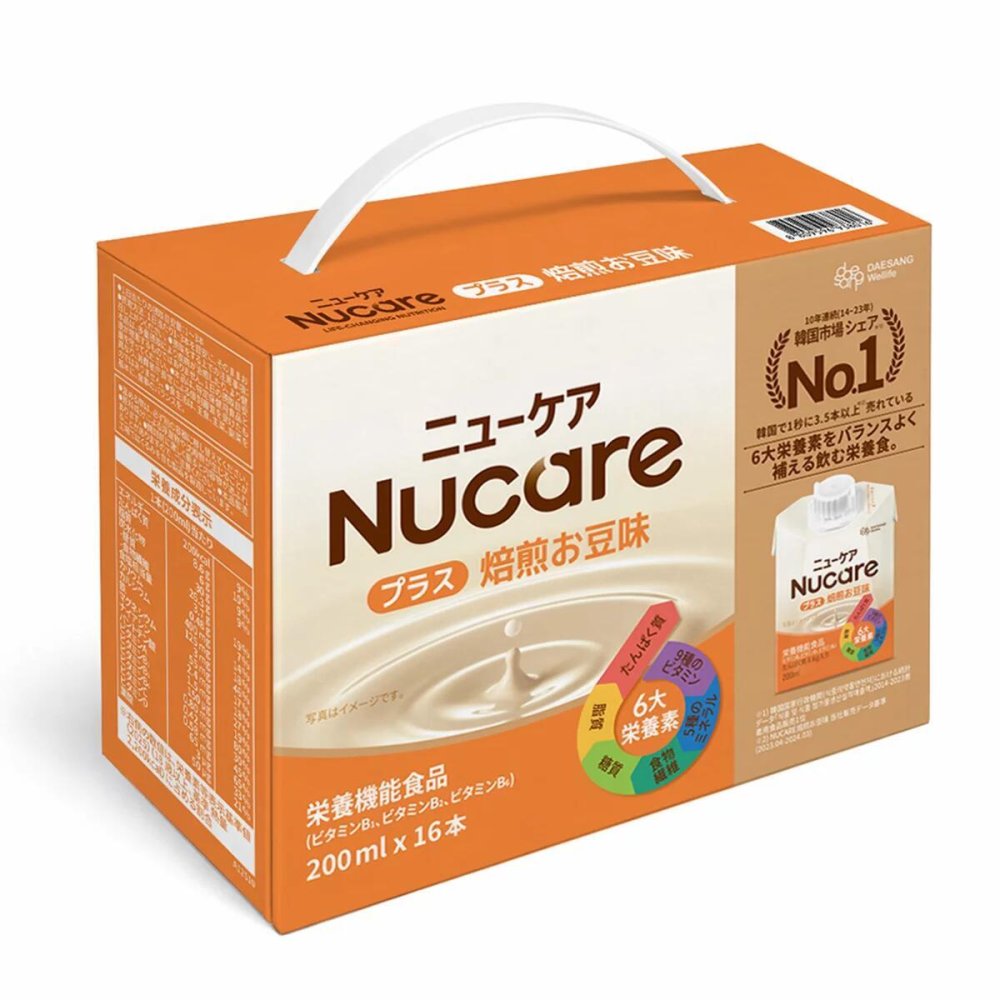 NUCARE ニューケアPlus バランス栄養食 焙煎お豆味 200ml×16個 #59215 DAESANG Wellife　韓国産　※パッケージのデザインが予告なく変更する場合がございます。
