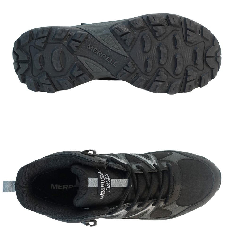 メレル MERRELL スニーカー メンズ ゴアテックス 防水 シューズ テンポ WXP アクティブ MID GTX ブラック 00005507 アウトドア ハイキングシューズ