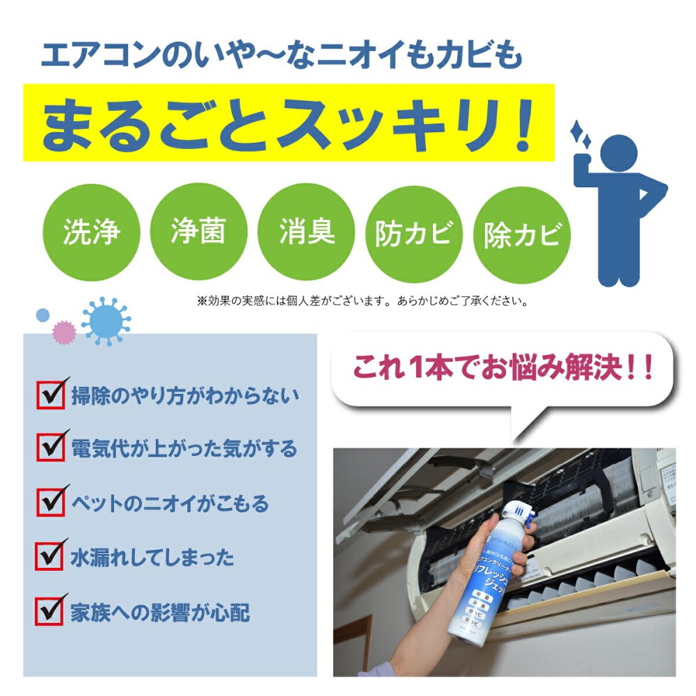 エアコンクリーナー 2本セット リフレッシュジェット 420ml×2本 エアコン2台分 洗浄スプレー エアコン掃除 除菌 消臭 防カビ 除カビ 黒カビ カビ対策 ニオイ対策 冷却フィン フィルター 吹き出し口 無香料 日本製 ダントッツ