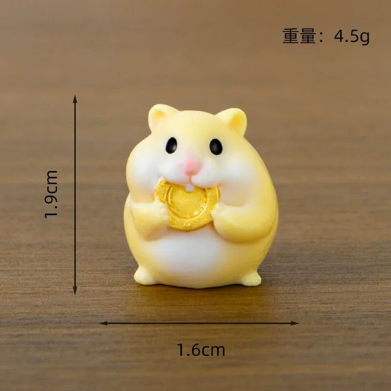 ハムスター 置物 4個セット ランダム発送 ミニチュア オブジェ かわいい フィギュア 卓上 飾り 車内アクセサリー デスク インテリア 癒し 雑貨 玄関 リビング プレゼント