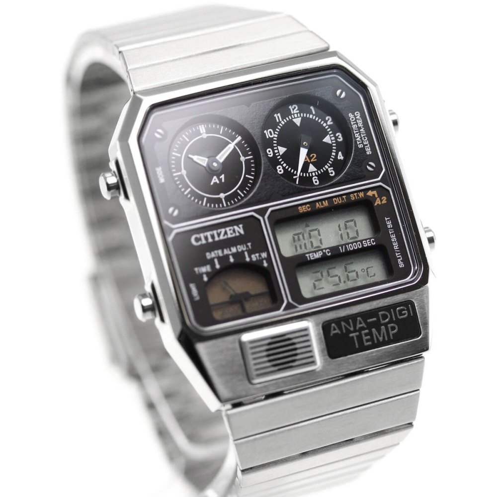 シチズン アナデジテンプ CITIZEN ANA-DIGI TEMP 復刻モデル 腕時計 メンズ レディース シルバー JG2101-78E