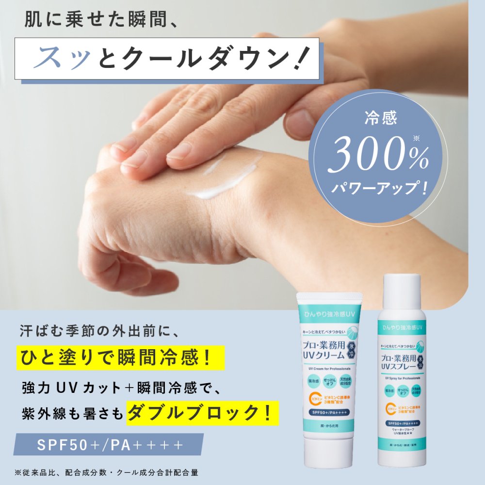日焼け止め ヤーマン プロ・業務用 UVクリーム氷冷 2個セット SPF50＋ PA＋＋＋＋ 冷感 UVクリーム ひんやり 顔 体 全身 紫外線対策 UVケア 石けんで落とせる 保湿 ビタミンC誘導体 クールシトラス 女性 母 美容 誕生日 母の日 夏 プレゼント ギフト