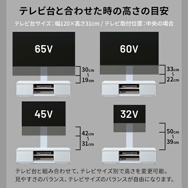 WALLインテリアテレビスタンド テレビ台用スタンド 背面収納木目調テレビ台セット幅180cm 32~65v対応 壁掛け風 壁寄せテレビ台 TVスタンド テレビボード リビングボード ローボード 背面収納 ホワイト 白 ウォールナット 茶 テレビラック 新生活