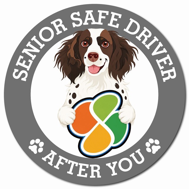 カーサイン 高齢者マーク SENIOR SAFE DRIVER スモールミュンスターレンダー マグネット 強力 直径13cm 肉球 日本製 車 ステッカー