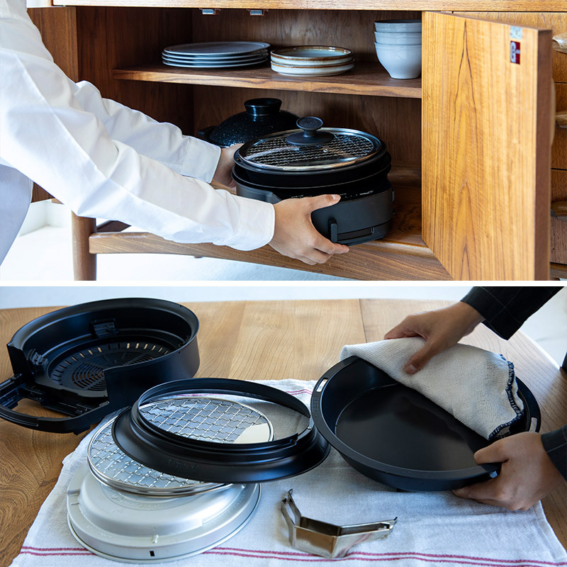 SQ-D151（K） siroca シロカ おうちいろり NR-03890 シロカ ホットプレート卓上料理器/卓上調理器/おしゃれ/コンパクト/お手入れ簡単/減煙/高火力/各種プレート/レシピ/