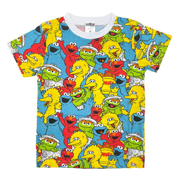 セサミストリート セサミ総柄 Tシャツ(120） キッズ アパレル