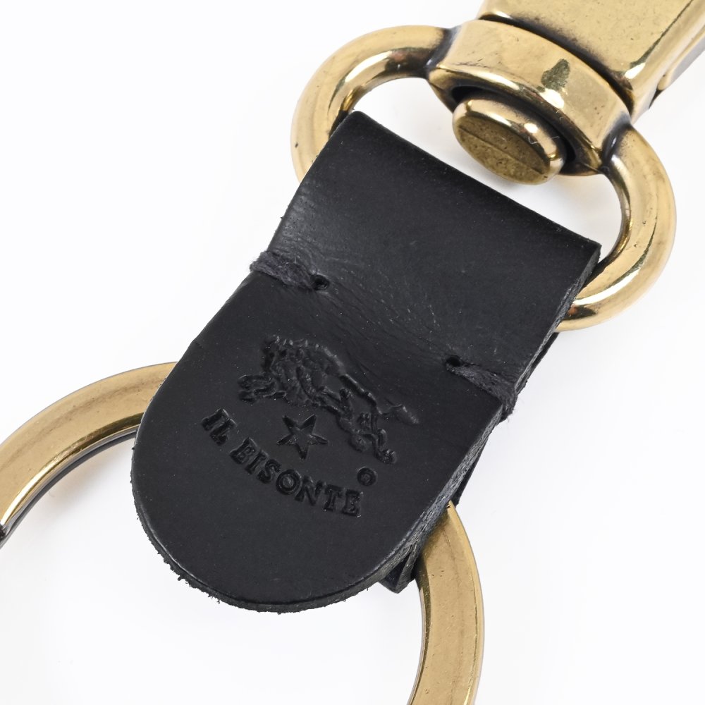 【名入れ無料】 イルビゾンテ IL BISONTE キーリング キーホルダー C0551 P 135 BLACK ブラック SKH016PG0020BK109 レザー 本革 バレンタイン 送別会 誕生日 結婚祝い 結婚式 名入れ 息子 娘 キーホルダー 高級 父の日 母の日 ホワイトデー