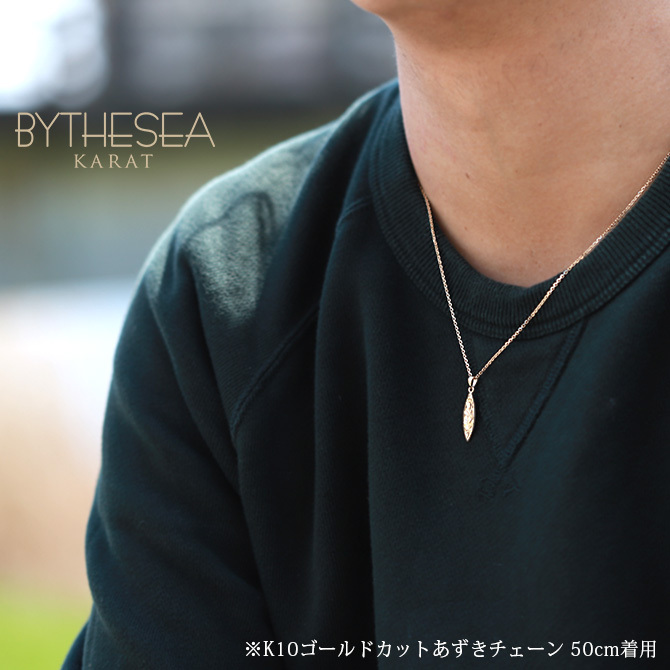 ゴールド ネックレス ハワイアンジュエリー ネックレス ゴールド ペアネックレス 2本セット 刻印 無料 誕生石入れ可 サーフボード 14K K14ゴールド K10カットあずきチェーン太さ0.9mm 2本セット シンプル カップル 夫婦 プレゼント ハロウィン 【品番：CG-GP121P-228SDC4】
