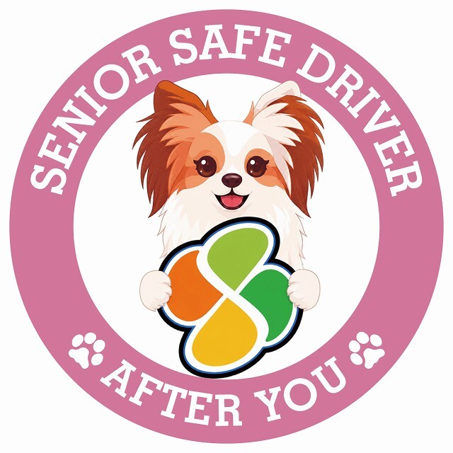 カーサイン 高齢者マーク SENIOR SAFE DRIVER ファレーヌ ステッカー シール 直径13cm 肉球 日本製 車