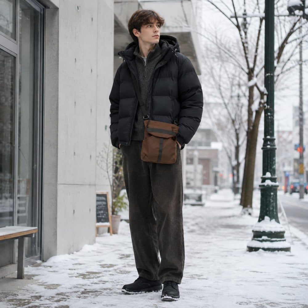 snowpeak Recycled Cordura Shoulder Bag ショルダーバッグ 斜め掛け 普段使い 使いやすい シンプル レディース メンズ ギフト プレゼント ブラック bb26su015