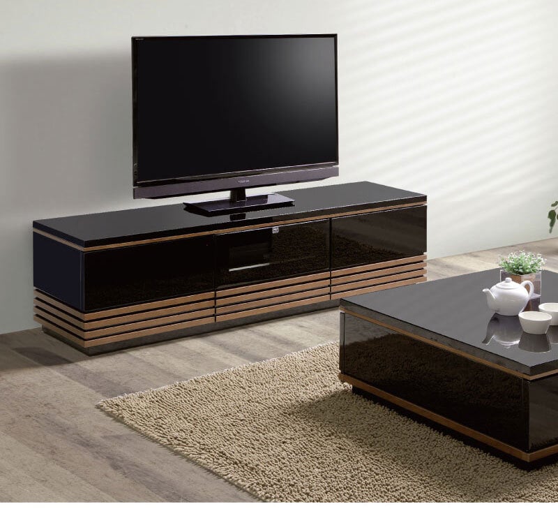 テレビ台 テレビボード バイカラー ローボード 幅150cm 艶有り UV塗装 鏡面仕上げ ツートン ツートンカラー 傷に強い 天然木 ウォールナット ホワイトオーク 引出し 扉 収納 ルーバー