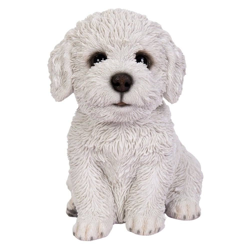 置物 woobia ウービア 犬 ビション お座りビションフリーゼ 白 幅18.5cm ふわふわ 白い犬 リアル 本物そっくり イギリス生まれ 職人手彩色 縁起物 戌年 玄関 インテリア 新築祝い 引っ越し祝い 開店祝い 出産祝い 誕生日 お祝い ギフト プレゼント 犬好き ビションフリーゼ好き