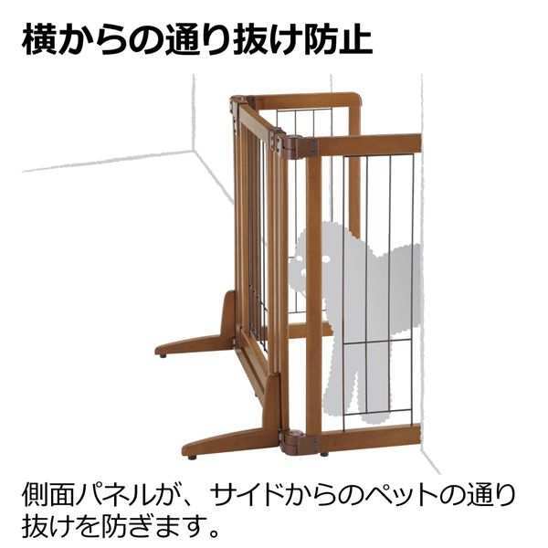 リッチェル ペット用 木製おくだけドア付ゲート L ブラウン 犬用 間仕切り 柵 置くだけ ペットゲート 小型犬 中型犬 ドア付き 幅調節 折りたたみ ペット用品