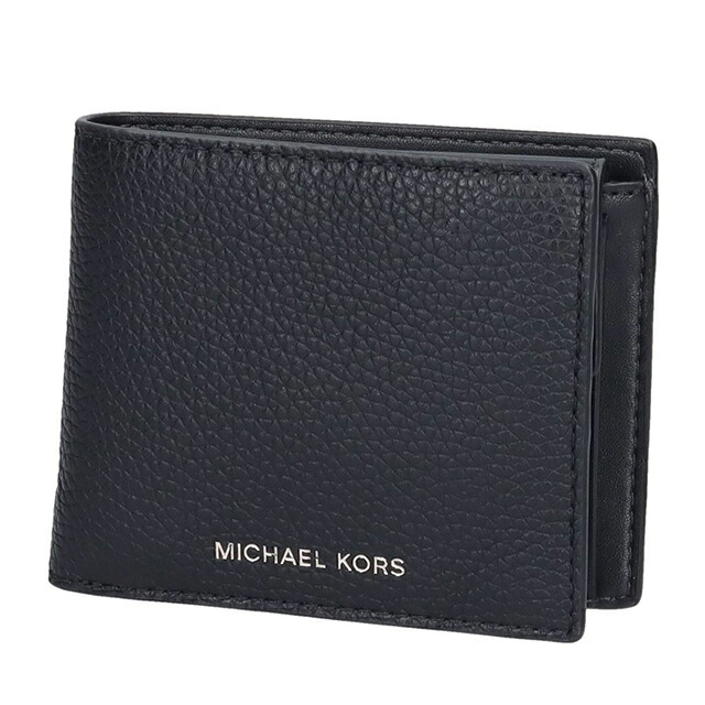 マイケルコース 二つ折り財布 二折財布 コンパクト メンズ ブランド MICHAEL KORS クーパー ロゴ ワンポイント 無地 36T4LCOF3L-BK BLACK 黒
