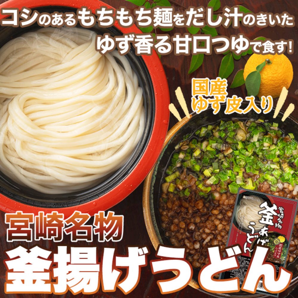 宮崎名物 釜あげうどん 6食分 つゆ 薬味付き うどん 生麺 つゆ付き 麺 郷土料理 宮崎 ポスト投函便