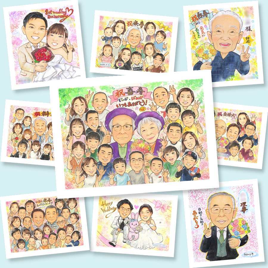 喜寿のギフトに、写真を超えて、気持ちまで伝わる一枚に。初めての似顔絵注文でも安心です。 似顔絵 喜寿祝い プレゼント 贈り物 ギフト 名入れ 手描き 喜寿 記念 古希 長寿 大人数 祖父母 おじいちゃん おばあちゃん 修正無料 下書き確認 名入れ そっくり 喜ばれる 実績多数 かわいい 長寿祝い 77歳 喜寿 一生もの 感謝 傘寿祝い 米寿祝い 卒寿祝い 古希祝い サプライズ 感激