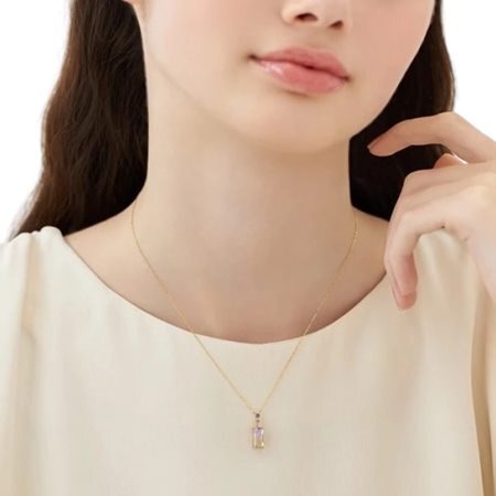 【無料ラッピング】  ヨンドシー 4℃ 2月誕生石 K10イエローゴールド ネックレス バイカラークォーツ アメシスト ブランド 正規品 新品 ギフト プレゼント 人気 おすすめ 誕生日 記念日 クリスマス 送料無料