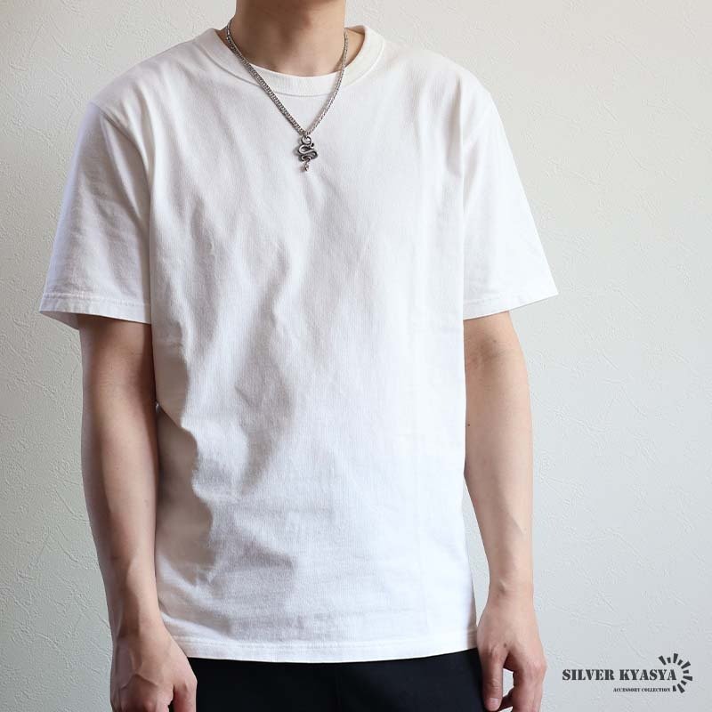 ステンレス スネークネックレス ヘビ ペンダントネックレス ダブル喜平チェーン 6面カット ごつめ シルバー 燻し アニマル ユニーク リアル 鱗 メンズ 男性 金属アレルギー対応