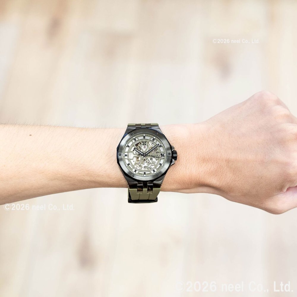 エドックス EDOX デルフィン オリジナル メカノ オートマティック 腕時計 メンズ 自動巻き 85303-357GNCAV-VONB DELFIN