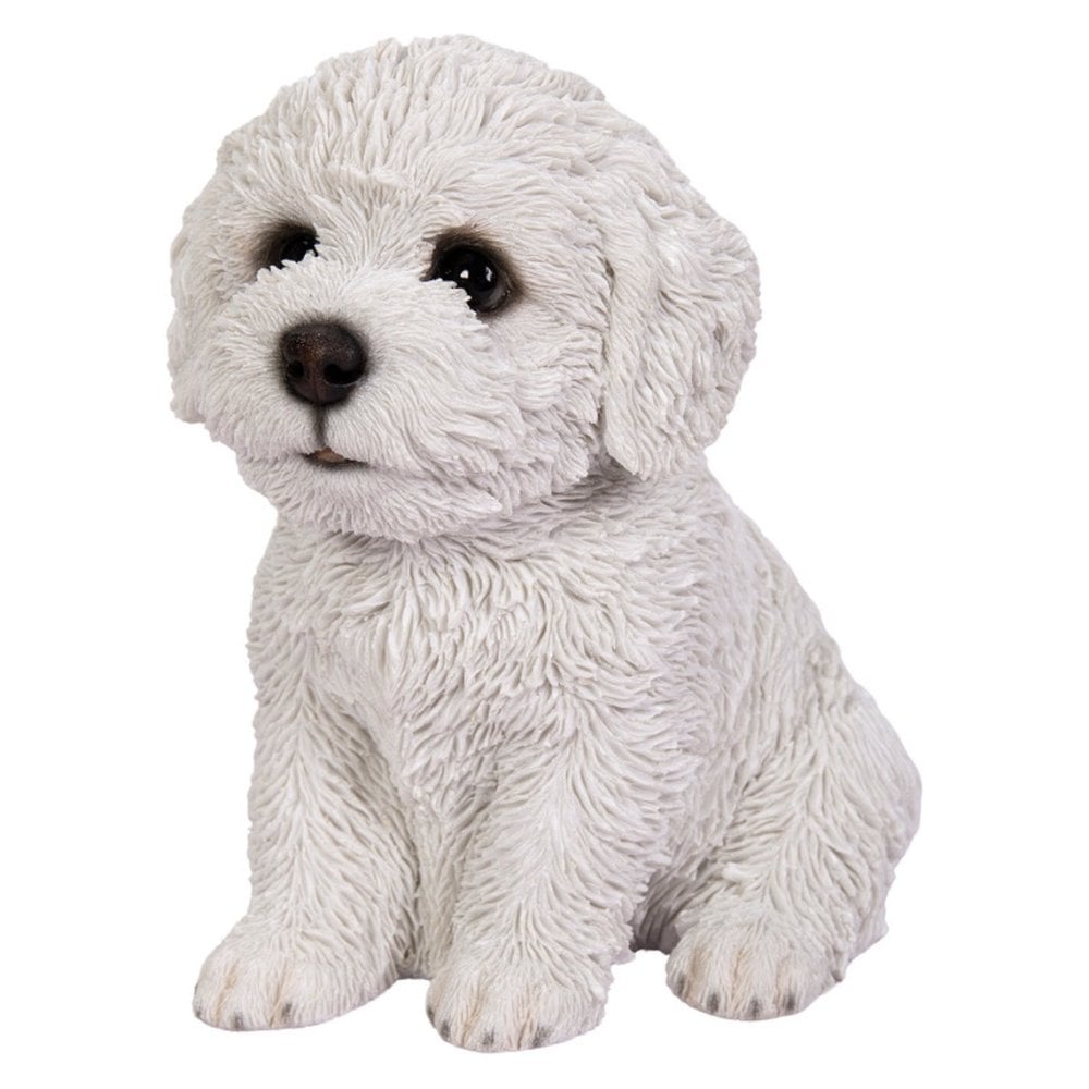 置物 woobia ウービア 犬 ビション お座りビションフリーゼ 白 幅18.5cm ふわふわ 白い犬 リアル 本物そっくり イギリス生まれ 職人手彩色 縁起物 戌年 玄関 インテリア 新築祝い 引っ越し祝い 開店祝い 出産祝い 誕生日 お祝い ギフト プレゼント 犬好き ビションフリーゼ好き