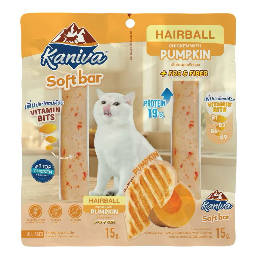 Kaniva カニワ ソフトバー 猫用おやつ パンプキン 15g×2Pcs×4個
