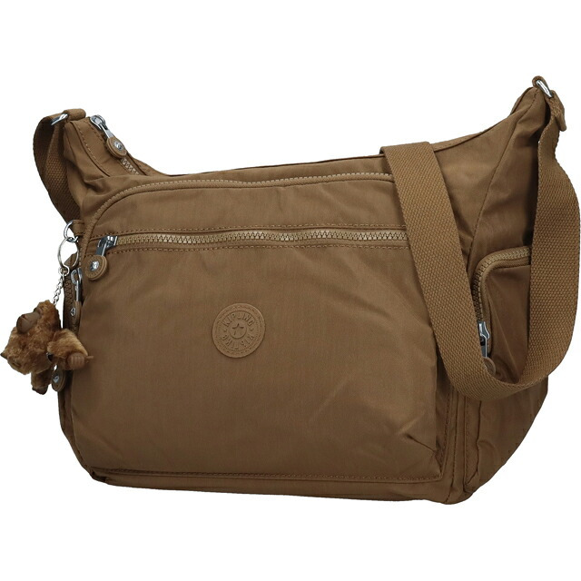 キプリング ショルダーバッグ レディース ブランド Kipling ギャビー ロゴ ワンポイント 無地 K15255-1NA Smooth Khaki