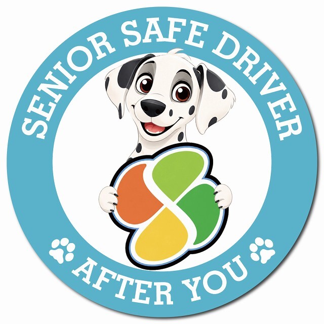 カーサイン 高齢者マーク SENIOR SAFE DRIVER ダルメシアン マグネット 強力 直径13cm 肉球 日本製 車 ステッカー