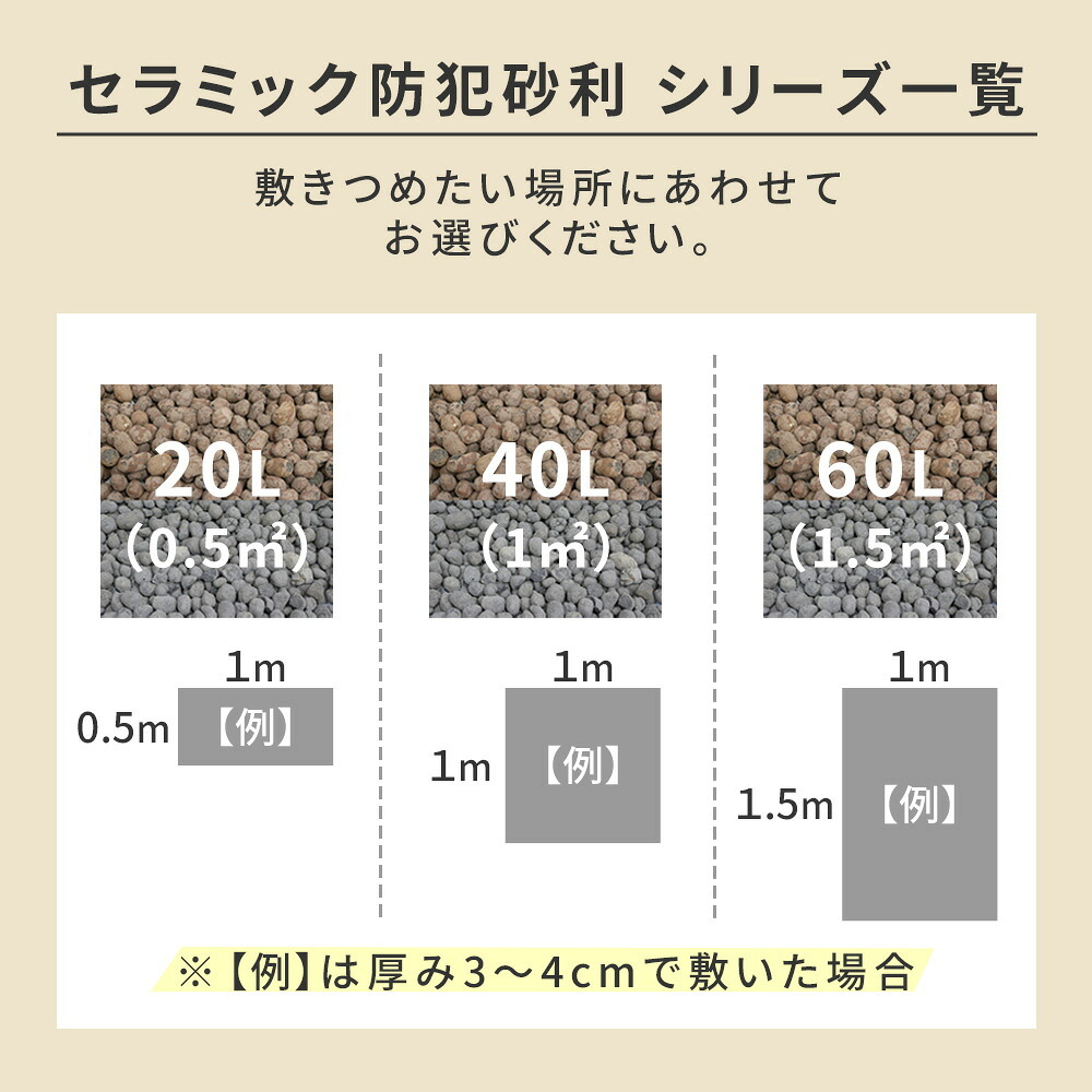 音で撃退！ セラミック防犯砂利 40L (1m2) EXBJ-40L 80dB 空き巣 防犯対策 防草 不審者 泥棒よけ 防犯 砂利 ジャリ 石 おしゃれ 庭 ベランダ 侵入防止