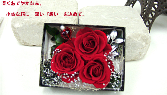 【最後の1点】 [プリザーブドフラワー 誕生日 ギフト お祝い 花束]【大輪薔薇】 【赤いアメリ】大切な方への贈り物に。真紅の大輪バラを中心にラベンダーのアレンジ　場所を取らないスリムなデザインも魅力のプリザ 送料無料
