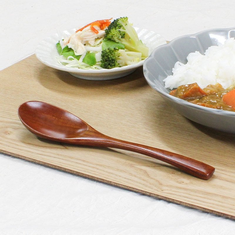スプーン おしゃれ カトラリー 5本セット カトラリーセット 木 木製 カレースプーン 業務用 かわいい 大きめ 丼 19cm スープ お弁当用 漆 天然木製 食器 カレー カフェ風 シンプル 漆 ナチュラル カレー シチュー スープ