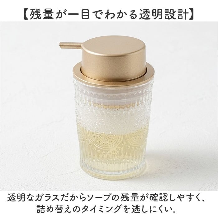 ソープディスペンサー 泡 通販 おしゃれ ガラス製ボトル 詰め替えボトル 泡ソープボトル ハンドソープ用 高級感 詰め替え容器 洗面所インテリア キッチン雑貨 泡ディスペンサー 詰替え容器 ディスペンサーボトル きれいめ インテリア 雑貨