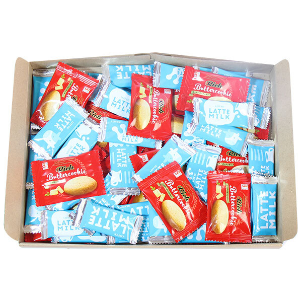 (全国送料無料)お菓子 詰め合わせ 【増量中！】ロッテ 濃厚ミルクチョコレートLATTE MILKとリッチバタークッキー 詰め合わせ 50コセット メール便 (omtmb9686z)【送料無料 詰め合わせ おやつ 小袋 個包装 お試し】