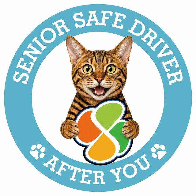 カーサイン 高齢者マーク SENIOR SAFE DRIVER トイガー ステッカー シール 直径13cm 肉球 日本製 車