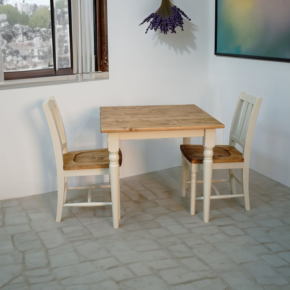 ダイニングテーブル ラベンダー 無垢材 パイン材 天然木 80×80cm・135×80cm W80xD80xH72cm / W135xD80xH72cm 食卓テーブル 木製 食卓机 リビング ダイニング ホワイト おしゃれ 新生活
