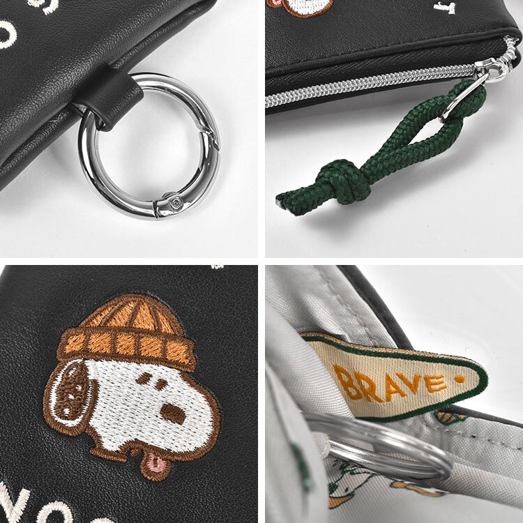 スマートキーケース スヌーピー SNOOPY スマートキー 車 鍵 ファスナー ポーチ 窓付き 小銭入れ レディース メンズ おしゃれ かわいい コンパクト キャラクター 小物入れ キーポーチ カラビナ付き 小さい 鍵ケース 車の鍵 家の鍵 駐車券 免許証 オラフ 黒 ブラック ベージュ