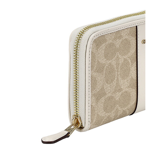 レディース ギフトセット コーチ 長財布 レディース ブランド COACH CCQ07-IMXDM-1 ライトベージュ ホワイト